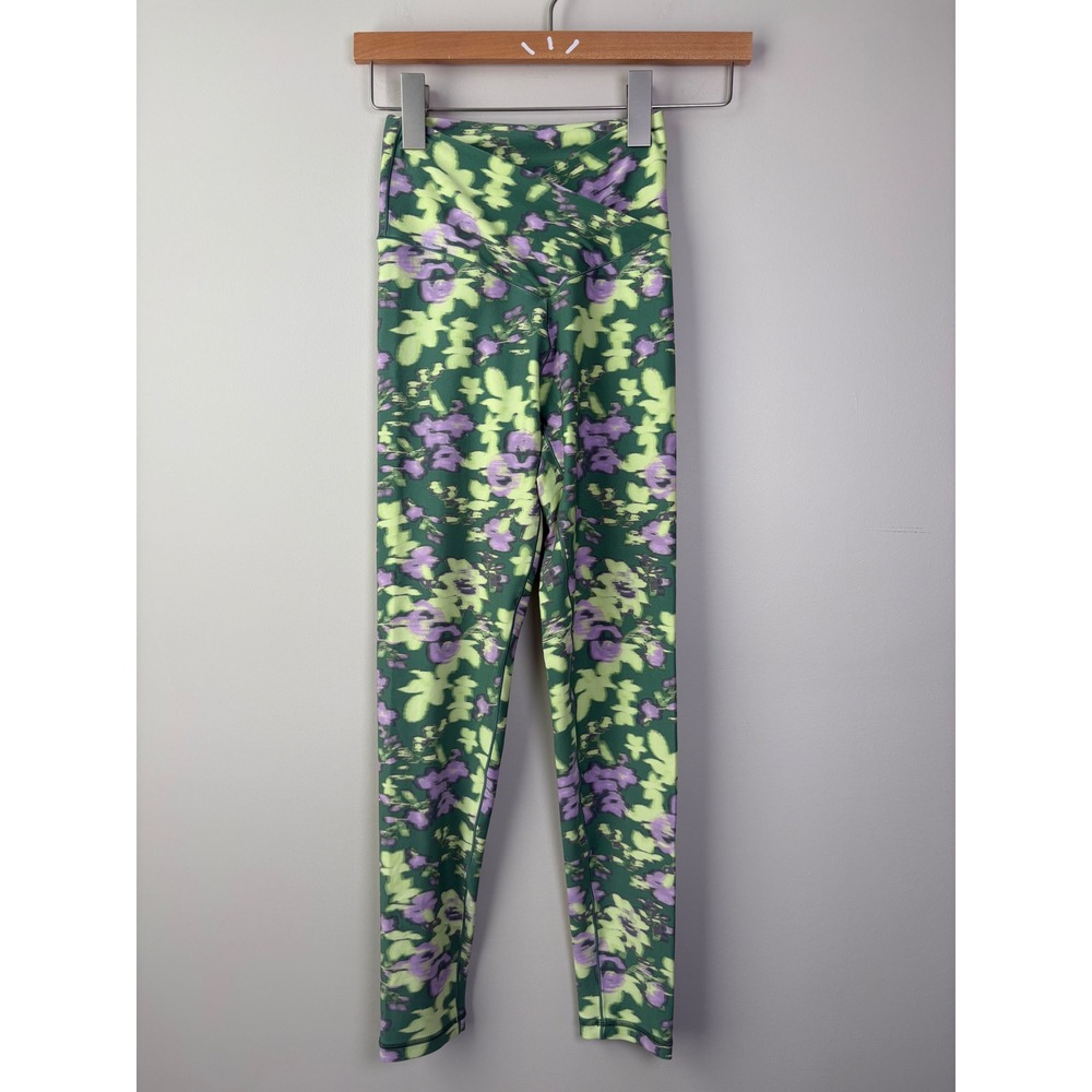OFFLINE by Aerie Real Me Crossover 7/8 High Rise Leggings Green Floral Medium